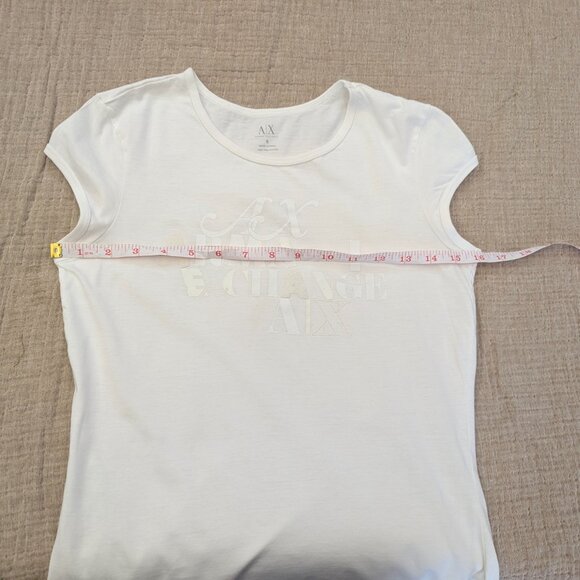 Armani Exchange Size Small White Signature Tee - Picture 9 of 12